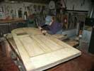 Theresa Tonte - Artisans of the Valley - Radio Cabinet Restoration - Working on Door