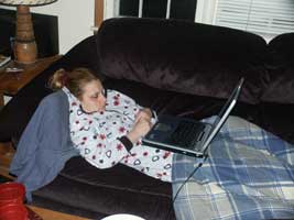 Theresa Tonte - Sleeping with Laptop Playing Poker