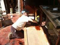 Theresa Tonte - Artisans of the Valley - Radio Cabinet Restoration - Staining
