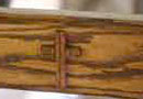 Cross Applique Closeup - Custom Solid Oak Gothic Credence Table