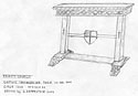 Artisans of the Valley Concise History of American Furniture - Custom Solid Oak New Wave Gothic Credence Table Sketch