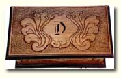 Hand Carved Walnut Bible Box Lid - Initial