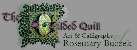 Rosemary Buczek's "The Gilded Quill" logo www.gildedquill.com