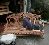 Theresa Tonte - Artisans of the Valley - Radio Cabinet Restoration - Working on Bench