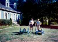 Stan Saperstein and his friend Bill posing with their Civil War Cannons - Artisans of the Valley Educational Services