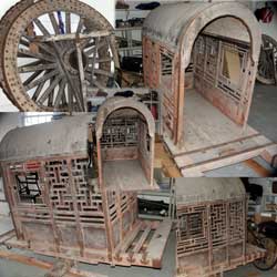 Painted Chinese Carrige - Photo Group Before Restoration