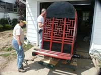 Painted Chinese Carrige - In Progress Cindy Painting Back