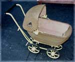 Antique Wicker Baby Carrige - Restoration Complete - Side Angle