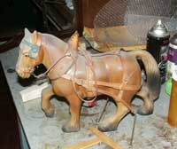Circa 1950 Lowenbrau Beer Wagon - Horse Before Restoration