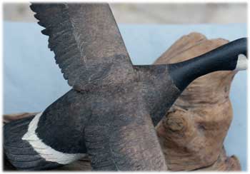 Flying Geese Decoy Carving - Broken Wing After Restoration Closeup