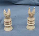 Antique ivory chess set Bishops with and without new Pips