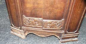 Antique Radio Cabinet Before Restoration - Missing Moldings