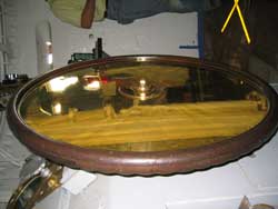 Battleship NJ Wheel Restoration - Wood Before Restoration