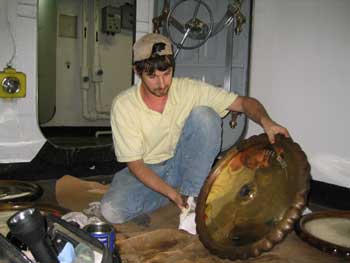 Eric Saperstein at Battleship NJ Wheel Restoration
