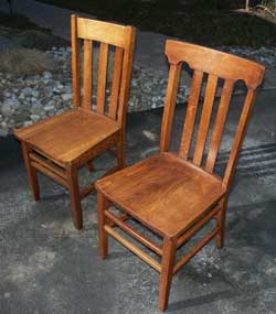 Refinished & Rebuilt Quarter Sawn Golden Oak Chairs