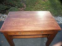 Quarter Sawn Golden Oak Library Table After Restoration - Top Angle