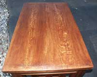 Quarter Sawn Golden Oak Library Table After Restoration - Top Surface