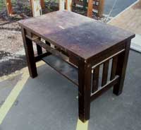 Quarter Sawn Golden Oak Library Table Before Restoration - Front Angle