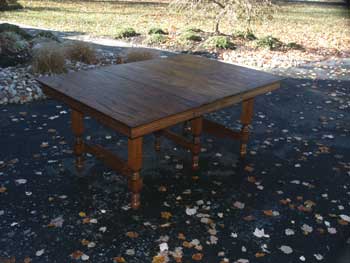 Six Leg Golden Oak Table - AFter Restoration