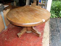 Golden Oak Table Before Restoration