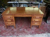 Artisans of the Valley - Golden Oak Teachers Desk Before Restoration