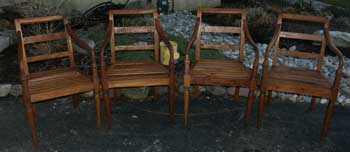 Artisans of the Valley Restoration - Four Teak Deck chairs Refinished