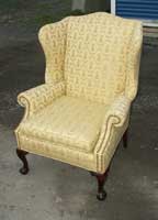 Wing Chair Restoration - Completed - Frame By Artisans of the Valley Upholstery by Browns & Sons of Pennington, NJ