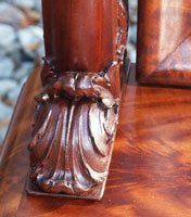 Circa 1904 Mahogany Bedroom Set Restoration Carving Detail Acanthus Leaf Restoration Complete