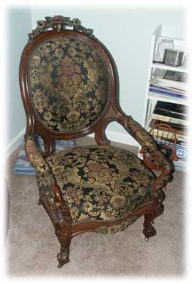 Victorian Chair After Restoration - Upholstery Complete