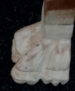 Victorian Chair Restoration - Replacment Paw Foot Section Hand Carving Completed Before Finishing Left Angle