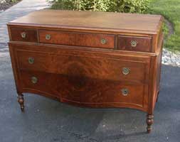 Mahogany Dresser Restoration Complete Slight Angle
