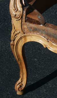 Louie XV Bergerie Chair After Restoration Repaired Leg Front View