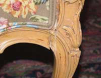 Louie XV Bergerie Chair Before Restoration Cracked Right Joint