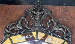 Stained Glass and Gesso Mirror Top Carving After Restoration