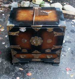 Oriental chest restoration by Artisans of the Valley - Before Image