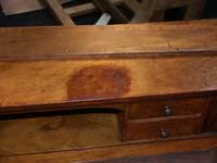 Burl Walnut Piano Desk - Before Restoration Stains