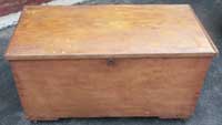 Circa 1900 Dove Tailed Pine Toy Chest - Before Restoration