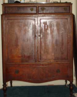 Mahogany Tall Dresser Before Restoration