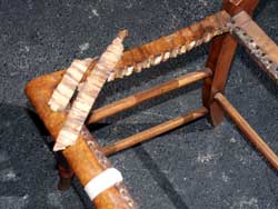 Tiger Maple caned seat chair - Split caning holes