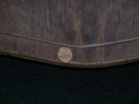 Victorian carved molding burl veneer twin In Progress Restoration Veneer Patch Closeup