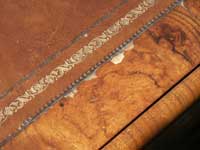 Edwardian Burl Walnut Desk Before Restoration Top Veneer