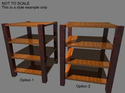 CAD Layout of Solid Cherry & Walnut Mission Audio Shelf - Artisans of the Valley