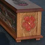 Hand Carved Custom Oak Jewelry Box In progress - Hibiscus Complete