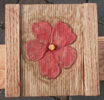Hand Carved Custom Oak Jewelry Box In progress - Carved Hibiscus Tinted