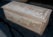 Artisans of the Valley Solid Cherry Hand Carved Safari Chest in Progress