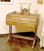 Duncan Phyfe Roll Top Desk - Circa 1830 in Walnut Closed Lid
