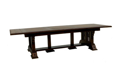 Artisans of the Valley Concise History of American Furniture - Custom Solid Oak New Wave Gothic Dining Table