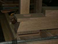 Artisans of the Valley - 2007 Gothic Table Project - Dry Fit Desk Feet with Slat Cut