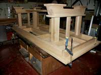 Artisans of the Valley - 2007 Gothic Table Project - Dry Fit Table Feet Assemblies Upside Down