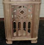 Hand Made Custom Solid Walnut New Wave Gothic Dining Table by Artisans of the Valley - In Progress - Corner Unit Panel Door Fretwork Closeup Unfinished